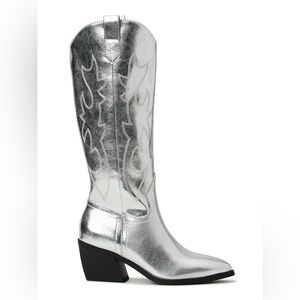 Madden NYC cowboy boots silver western Swiftie concert festival Silver sz 6 NWT